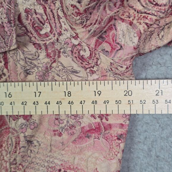 Joni B Blush Rose Paisley Print Shirt Jacket Shacket Large - Picture 10 of 16